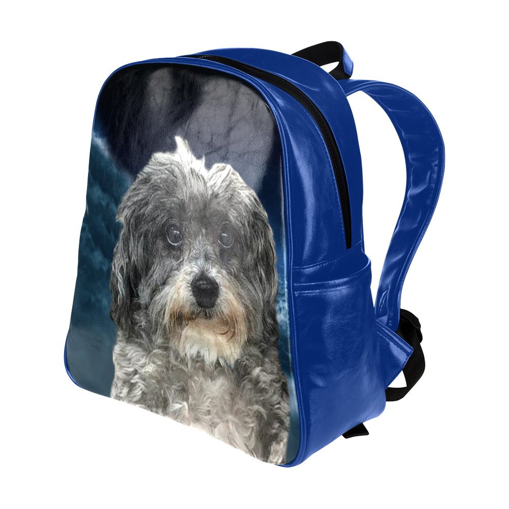 Dog Poodle Cross Multi-Pockets Backpack (Model 1636)