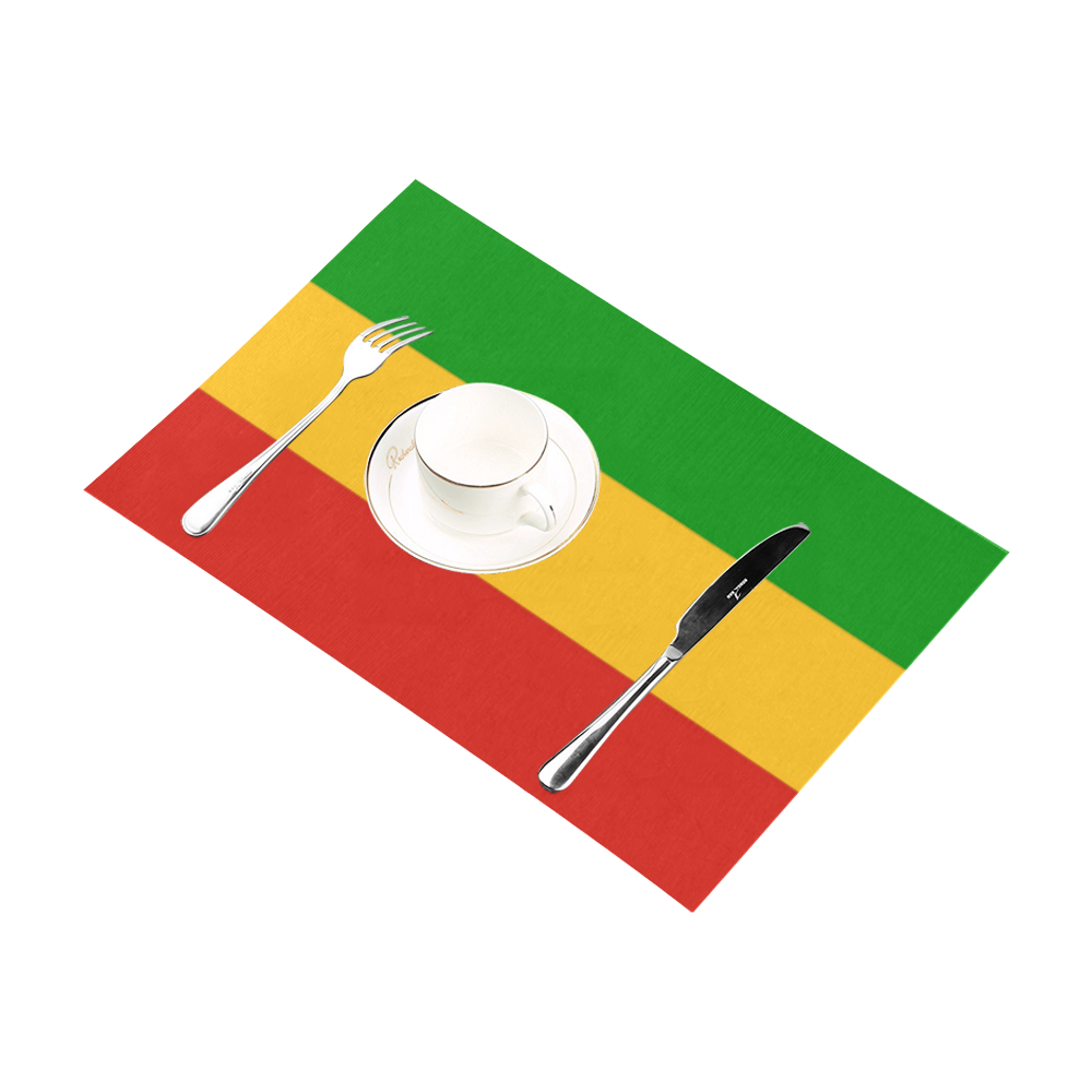 Rastafari Flag Colored Stripes Placemat 12''x18''