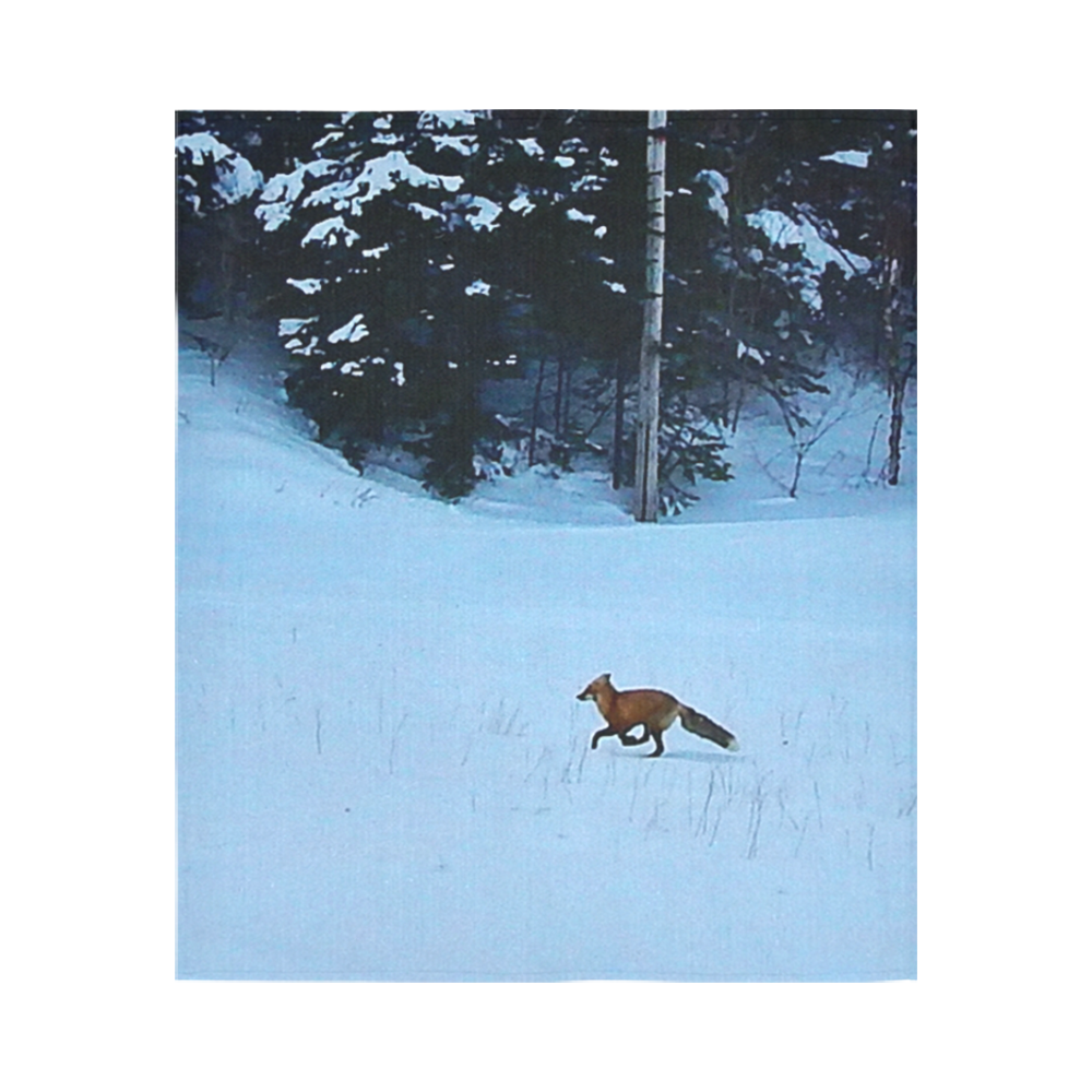 Fox on the Run Cotton Linen Wall Tapestry 51"x 60"