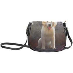 A cute painting golden retriever puppy Classic Saddle Bag/Small (Model 1648)