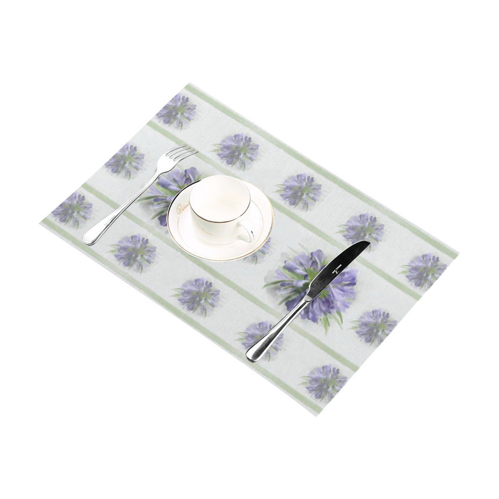 Delicate Small Purple Flowers, floral watercolor Placemat 12’’ x 18’’ (Set of 4)