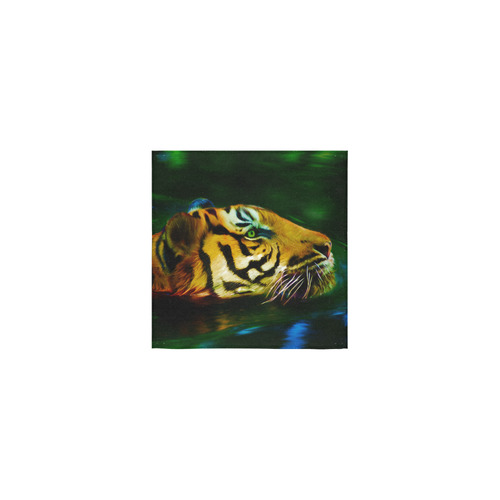 Tiger swimming in water digital painting Square Towel 13“x13”