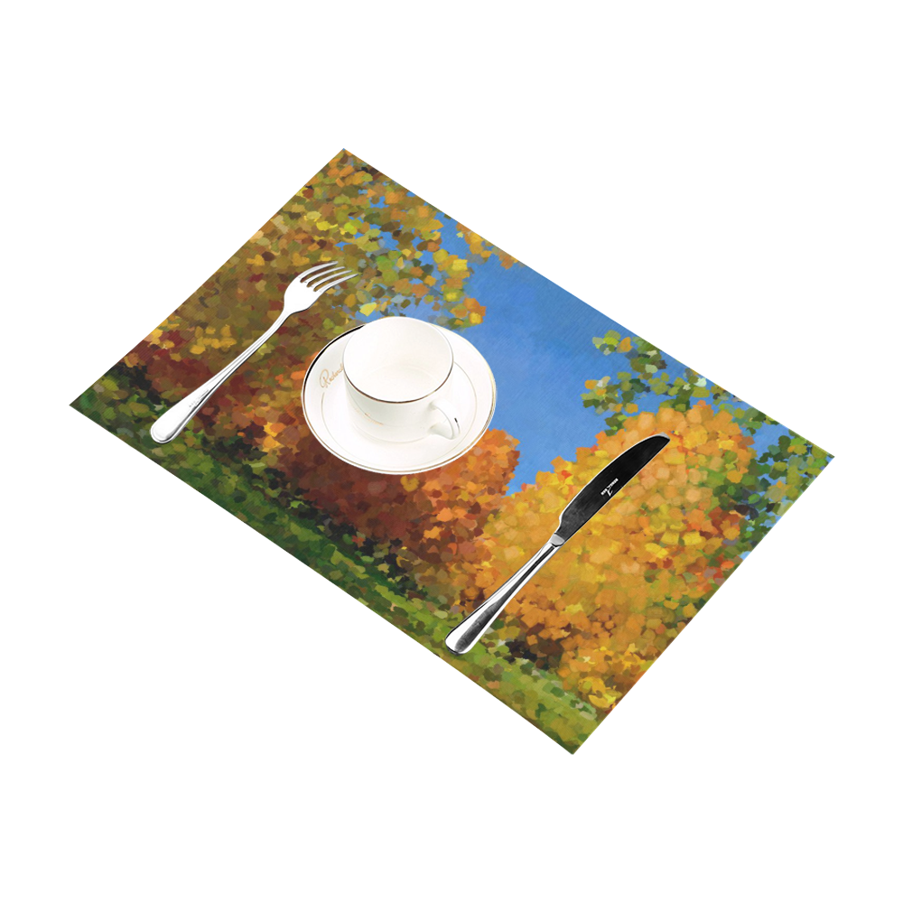 Park, oil painting, landscape Placemat 12’’ x 18’’ (Set of 4)