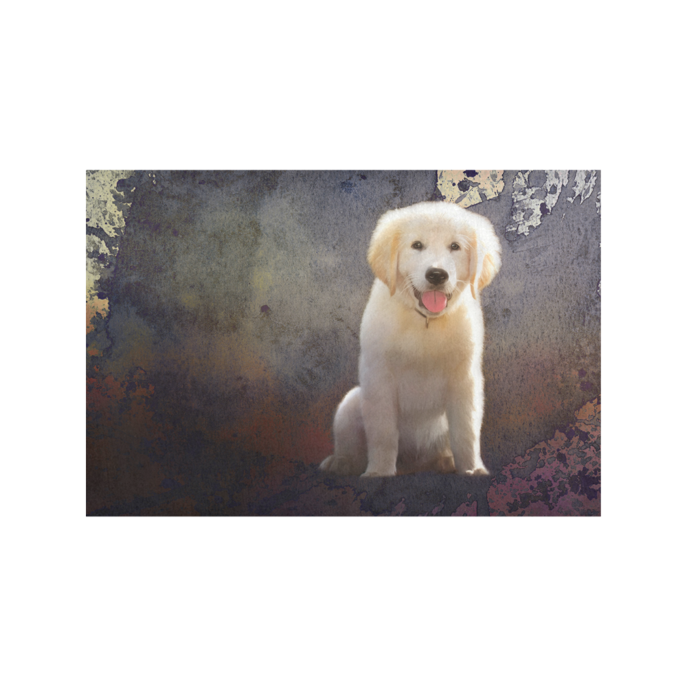 A cute painting golden retriever puppy Placemat 12’’ x 18’’ (Six Pieces)