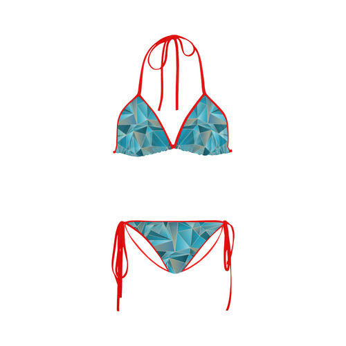 Sea Glass w/red Custom Bikini Swimsuit