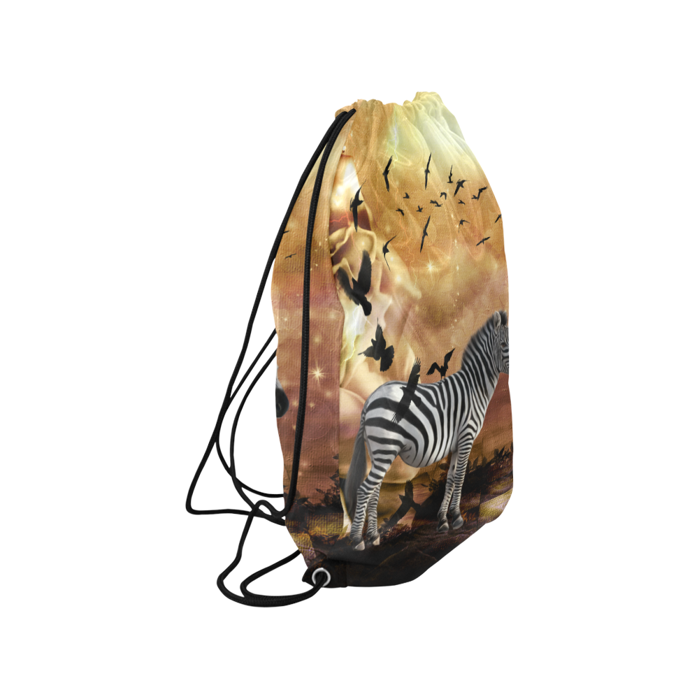 Wonderful zebra Small Drawstring Bag Model 1604 (Twin Sides) 11"(W) * 17.7"(H)