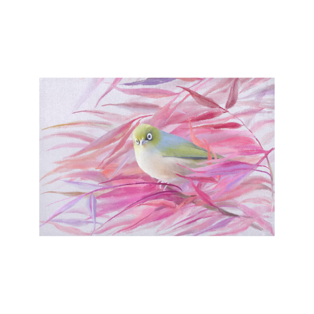 Cute SilverEye, angry bird watercolor Placemat 12’’ x 18’’ (Set of 4)
