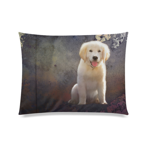 A cute painting golden retriever puppy Custom Zippered Pillow Case 20"x26"(Twin Sides)