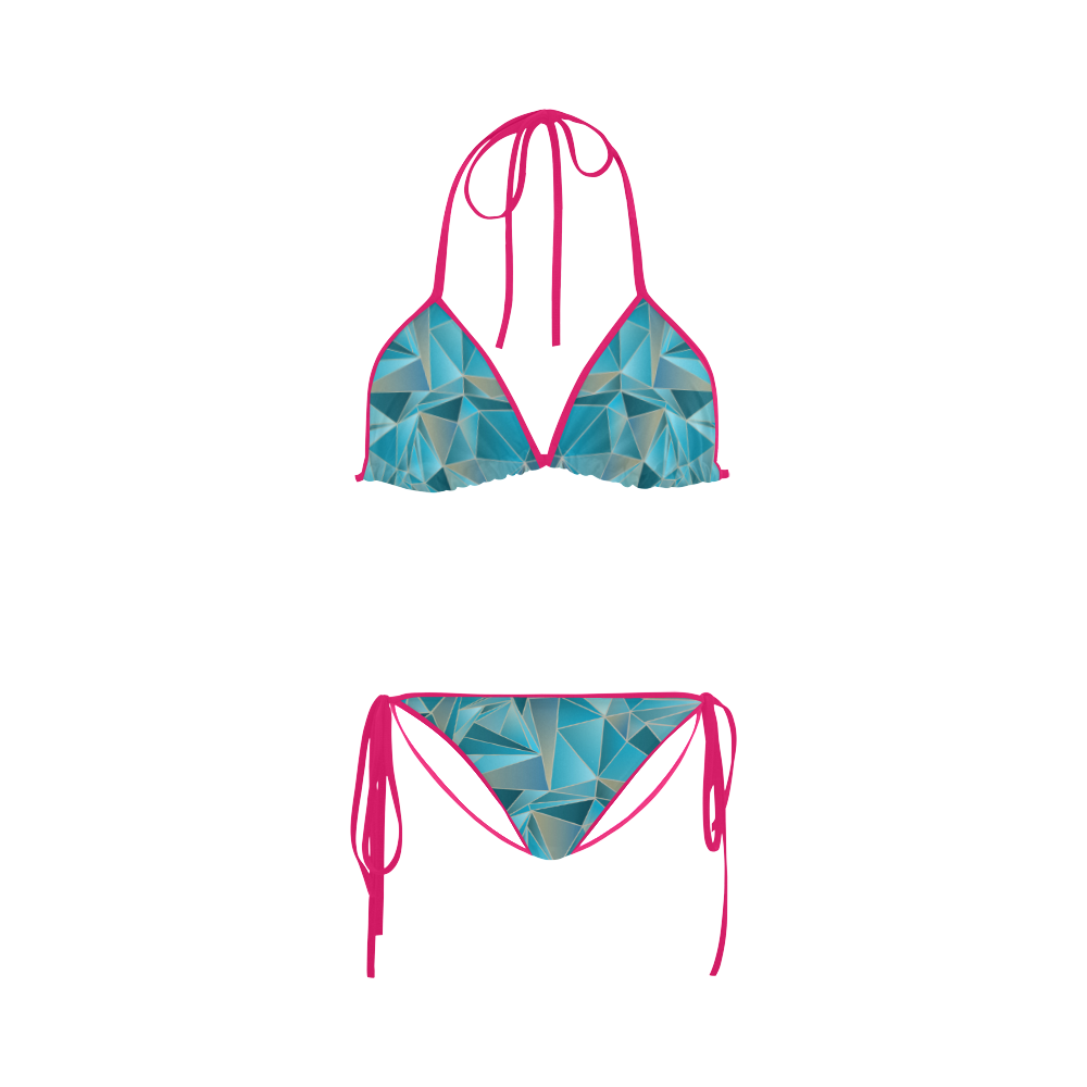 Sea Glass w/pink Custom Bikini Swimsuit
