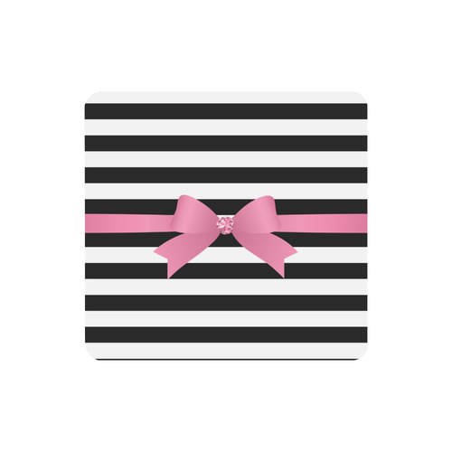 Black White Stripes with Pink Bow Women's Clutch Purse (Model 1637)