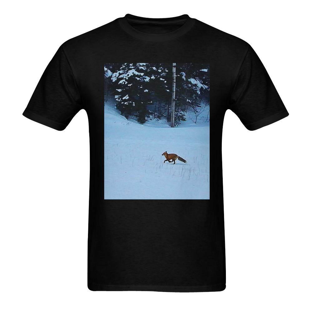 Fox on the Run Men's T-Shirt in USA Size (Two Sides Printing)