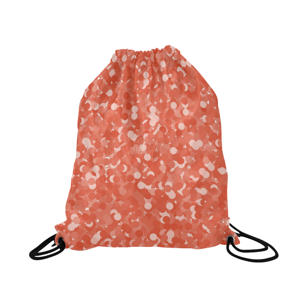 Tangerine Tango Polka Dot Bubbles Large Drawstring Bag Model 1604 (Twin Sides)  16.5"(W) * 19.3"(H)