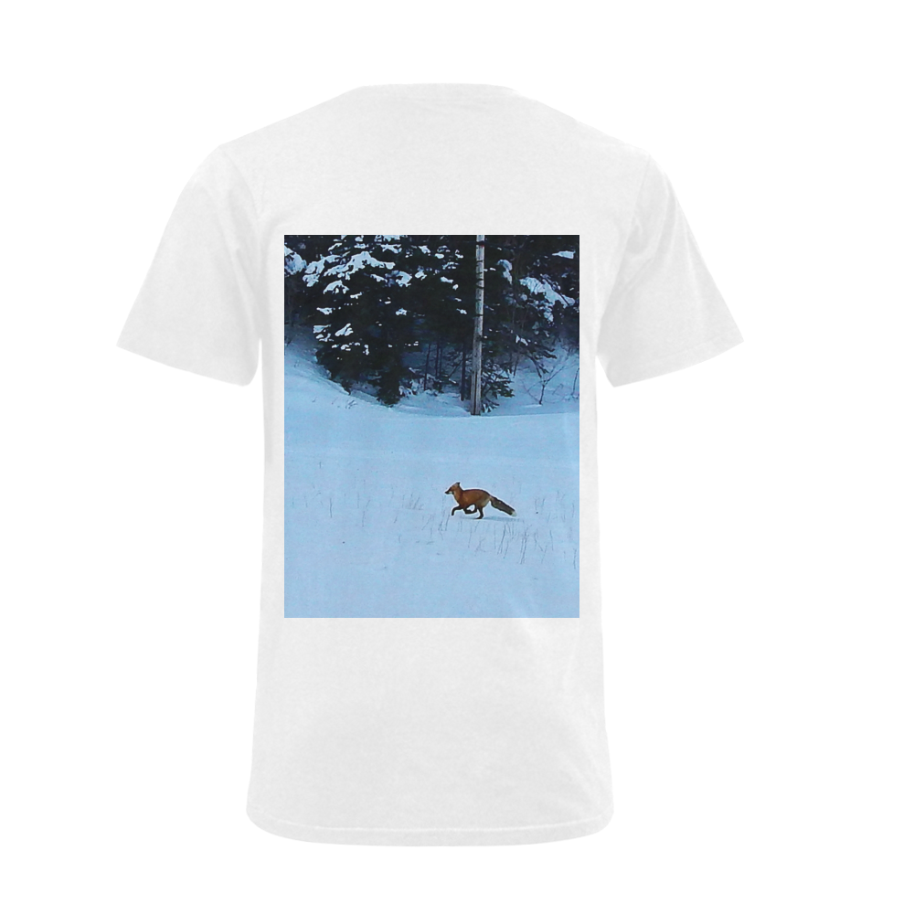 Fox on the Run Men's V-Neck T-shirt (USA Size) (Model T10)