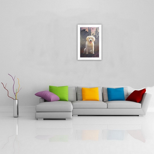 A cute painting golden retriever puppy Art Print 19‘’x28‘’