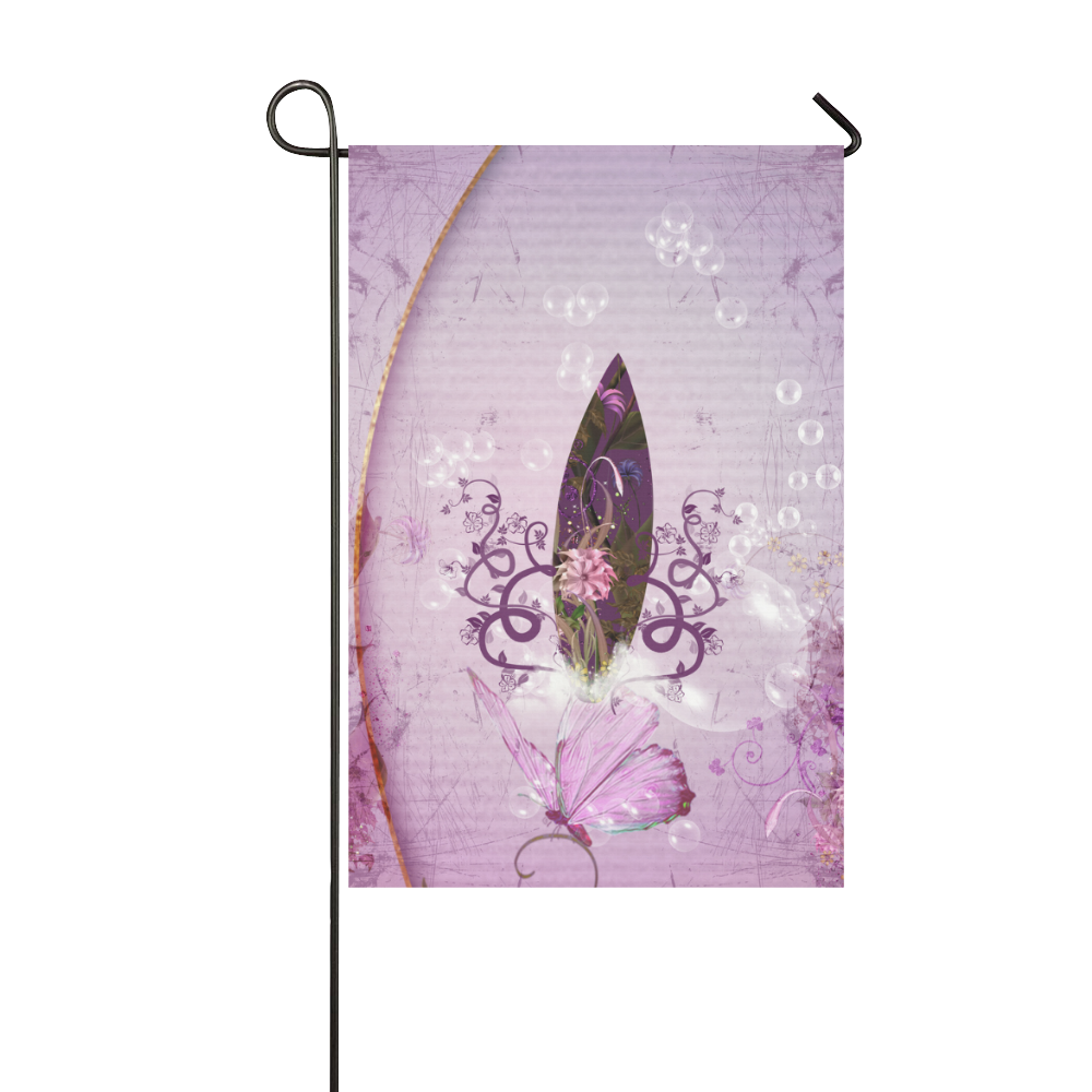 Sport, surfing in purple colors Garden Flag 12‘’x18‘’（Without Flagpole）