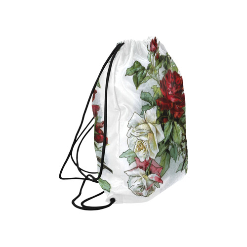 Vintage Roses Floral Large Drawstring Bag Model 1604 (Twin Sides)  16.5"(W) * 19.3"(H)