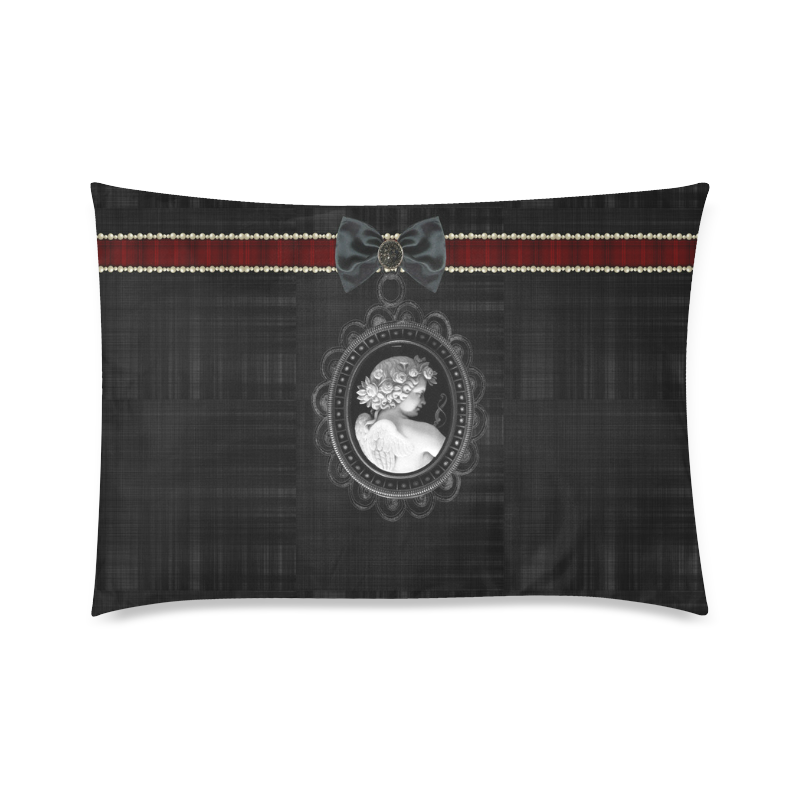 Black Angel Cameo Goth Custom Zippered Pillow Case 20"x30"(Twin Sides)