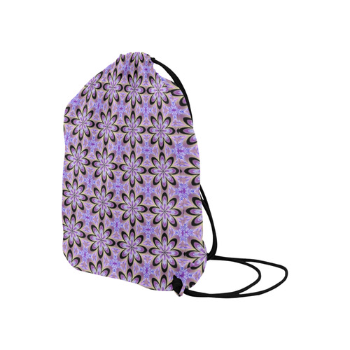 Lavender Daisy Geometric Large Drawstring Bag Model 1604 (Twin Sides)  16.5"(W) * 19.3"(H)