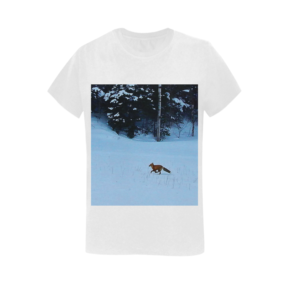 Fox on the Run Women's T-Shirt in USA Size (Two Sides Printing)