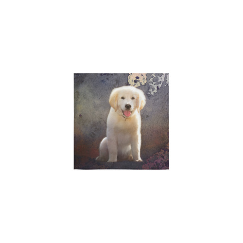 A cute painting golden retriever puppy Square Towel 13“x13”