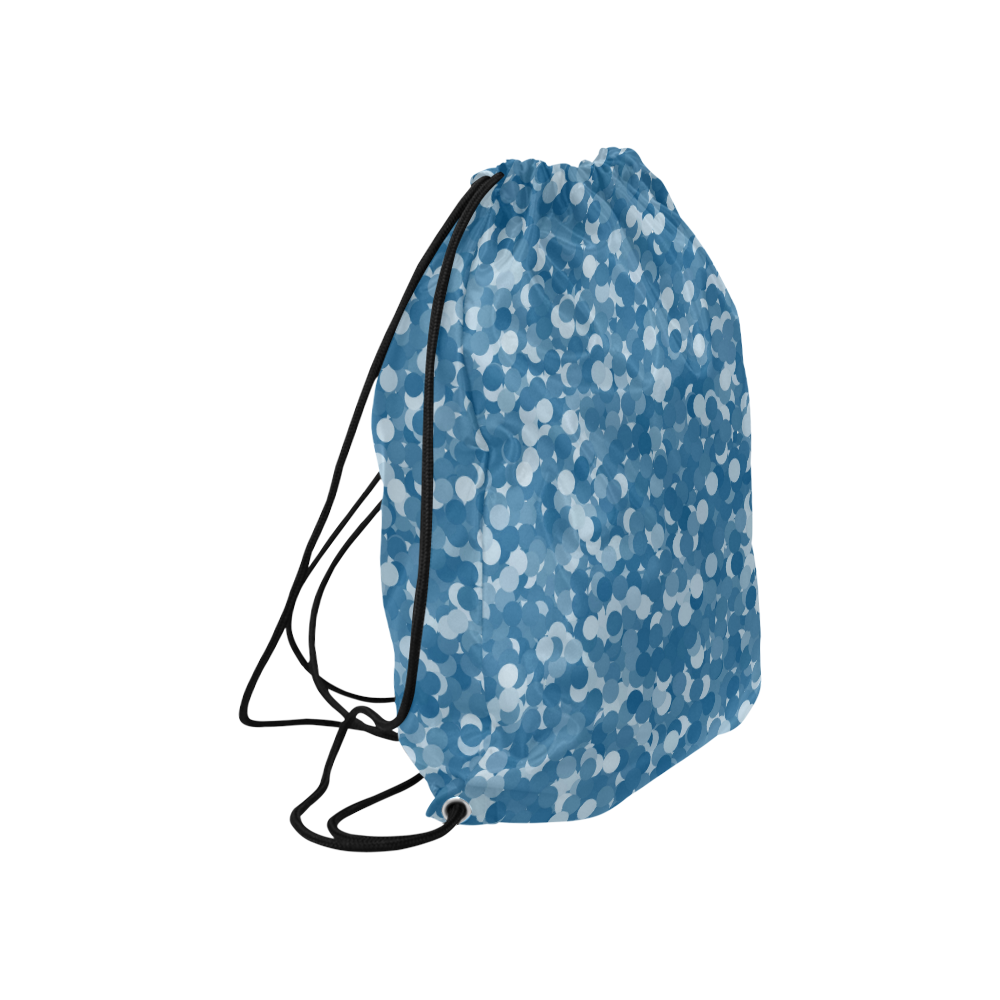 Snorkel Blue Polka Dot Bubbles Large Drawstring Bag Model 1604 (Twin Sides)  16.5"(W) * 19.3"(H)
