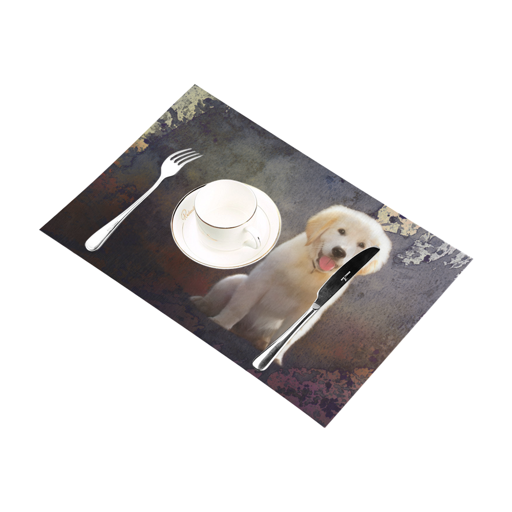 A cute painting golden retriever puppy Placemat 12’’ x 18’’ (Six Pieces)