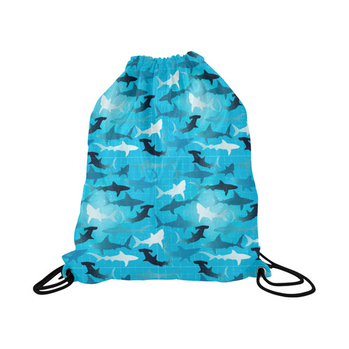 sharks! Large Drawstring Bag Model 1604 (Twin Sides)  16.5"(W) * 19.3"(H)