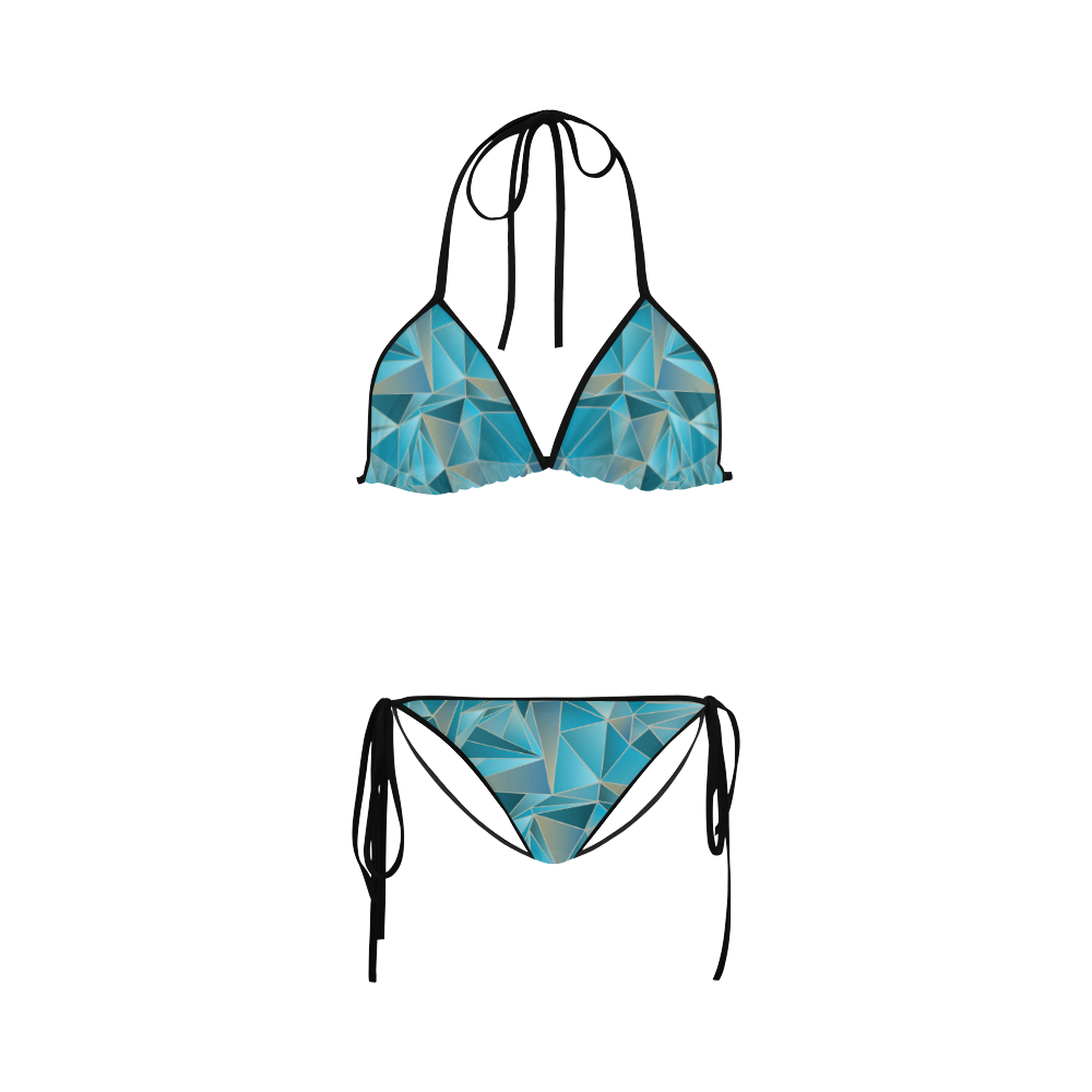 Sea Glass w/black Custom Bikini Swimsuit