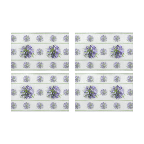 Delicate Small Purple Flowers, floral watercolor Placemat 12’’ x 18’’ (Set of 4)