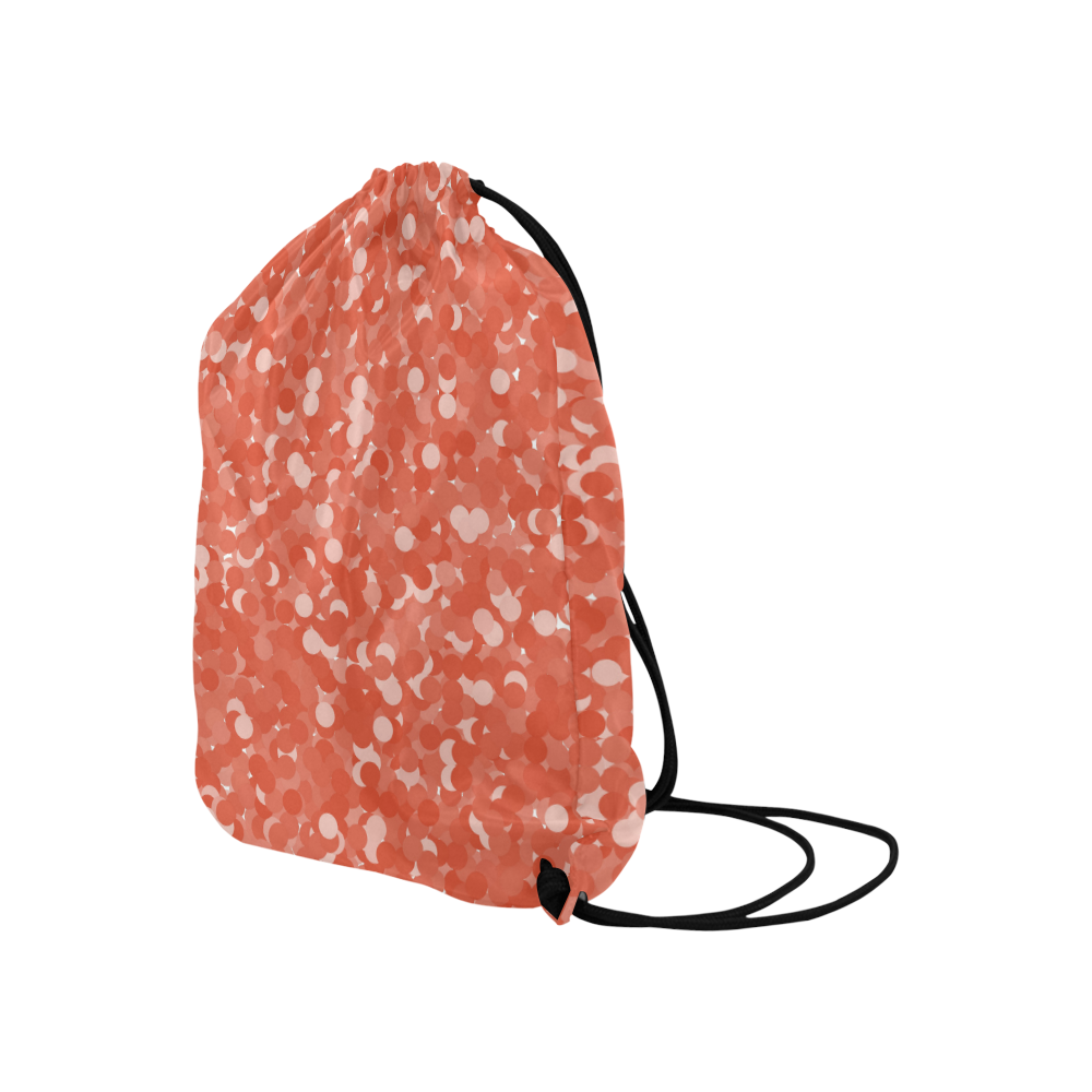 Tangerine Tango Polka Dot Bubbles Large Drawstring Bag Model 1604 (Twin Sides)  16.5"(W) * 19.3"(H)