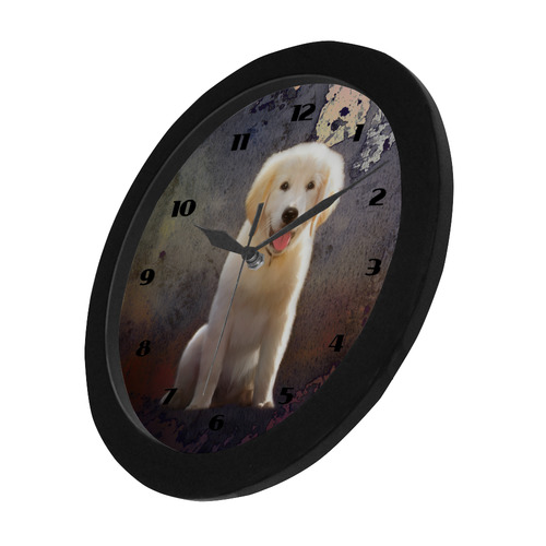 Golden Retriever Puppy Circular Plastic Wall clock