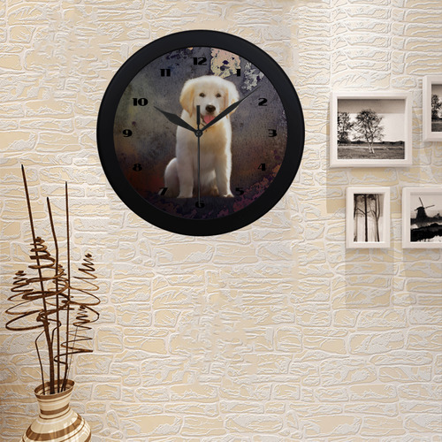 Golden Retriever Puppy Circular Plastic Wall clock