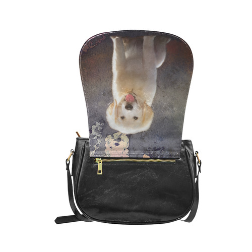 A cute painting golden retriever puppy Classic Saddle Bag/Large (Model 1648)