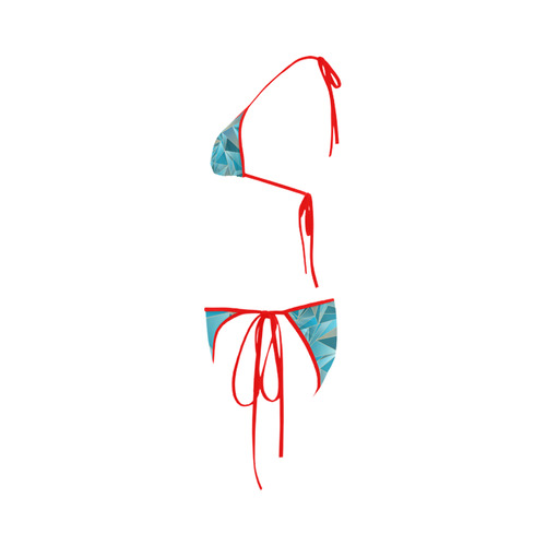 Sea Glass w/red Custom Bikini Swimsuit