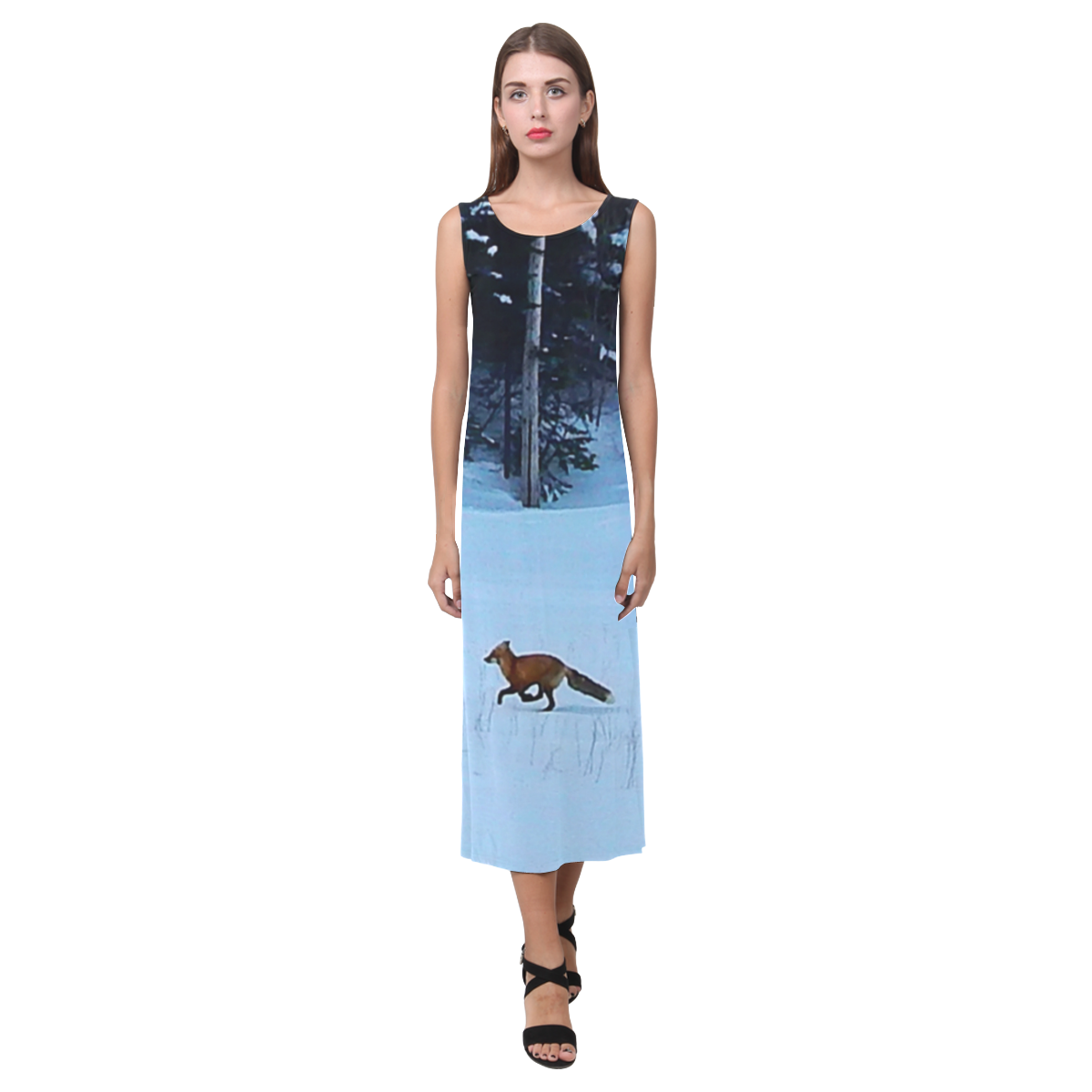 Fox on the Run Phaedra Sleeveless Open Fork Long Dress (Model D08)