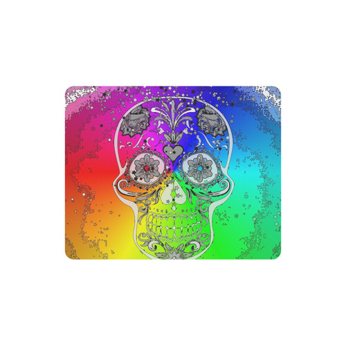 psychedelic Pop Skull 317F by JamColors Rectangle Mousepad