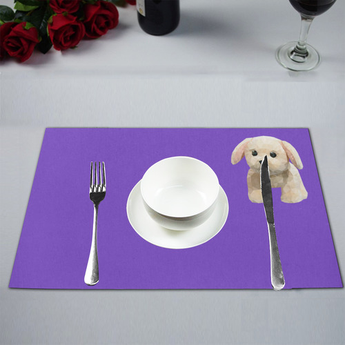 Cute Toy Puppy, low poly Placemat 12’’ x 18’’ (Set of 4)
