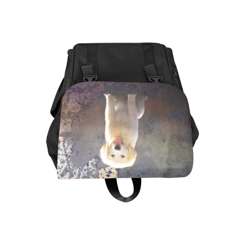 A cute painting golden retriever puppy Casual Shoulders Backpack (Model 1623)