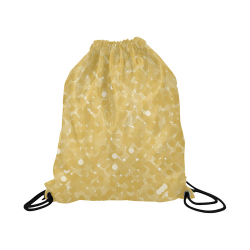 Spicy Mustard Polka Dot Bubbles Large Drawstring Bag Model 1604 (Twin Sides)  16.5"(W) * 19.3"(H)