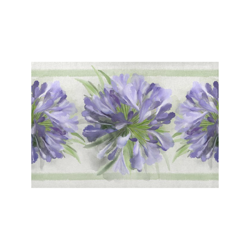 3 Delicate Purple Flowers, floral watercolor Placemat 12’’ x 18’’ (Set of 4)