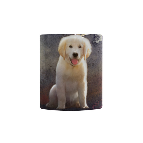 A cute painting golden retriever puppy Custom Morphing Mug