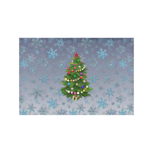 Christmas Tree at night, snowflakes Placemat 12’’ x 18’’ (Set of 4)