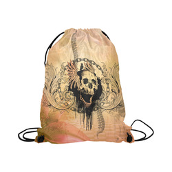 Amazing skull with wings Large Drawstring Bag Model 1604 (Twin Sides)  16.5"(W) * 19.3"(H)