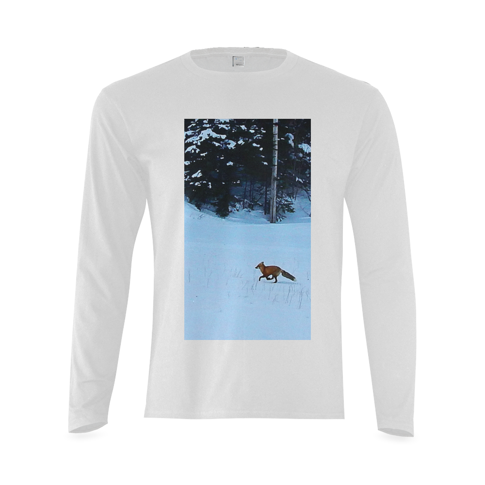 Fox on the Run Sunny Men's T-shirt (long-sleeve) (Model T08)