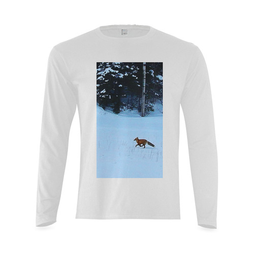 Fox on the Run Sunny Men's T-shirt (long-sleeve) (Model T08)