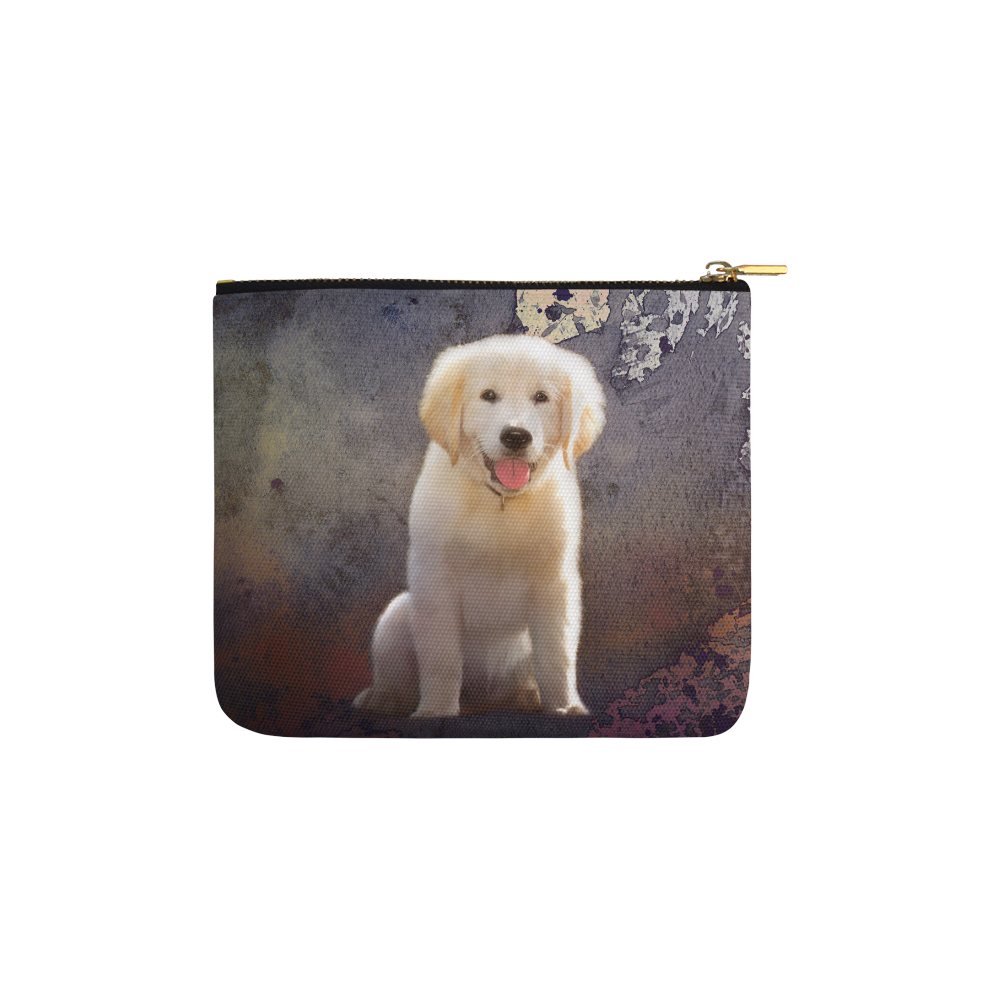 A cute painting golden retriever puppy Carry-All Pouch 6''x5''