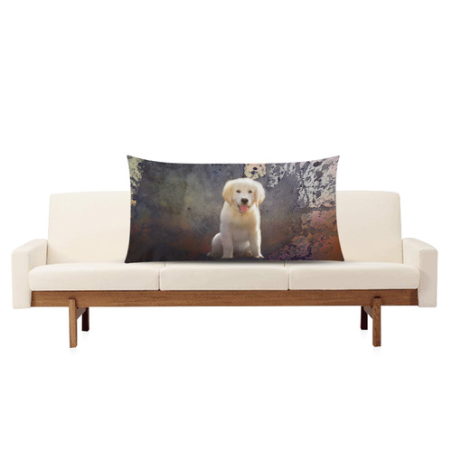 A cute painting golden retriever puppy Rectangle Pillow Case 20"x36"(Twin Sides)