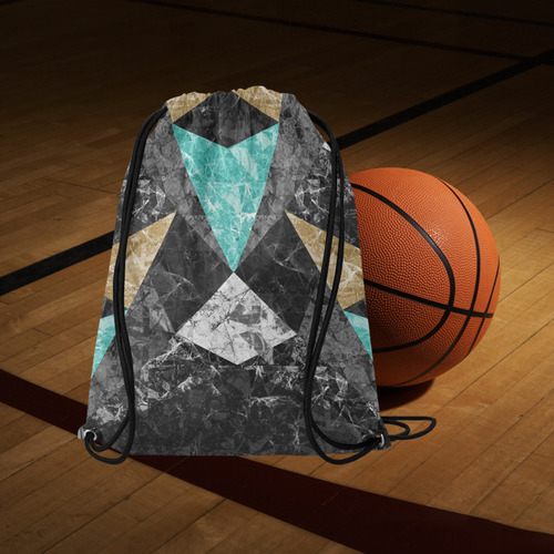 Marble Geometric Background G430 Large Drawstring Bag Model 1604 (Twin Sides)  16.5"(W) * 19.3"(H)