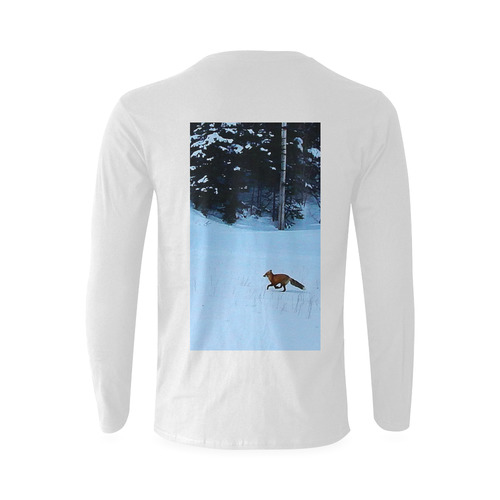 Fox on the Run Sunny Men's T-shirt (long-sleeve) (Model T08)