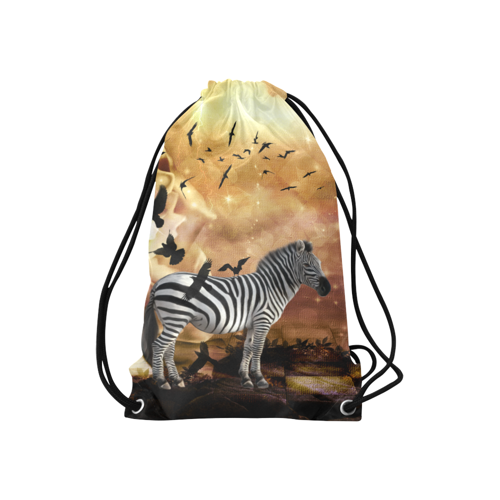 Wonderful zebra Small Drawstring Bag Model 1604 (Twin Sides) 11"(W) * 17.7"(H)